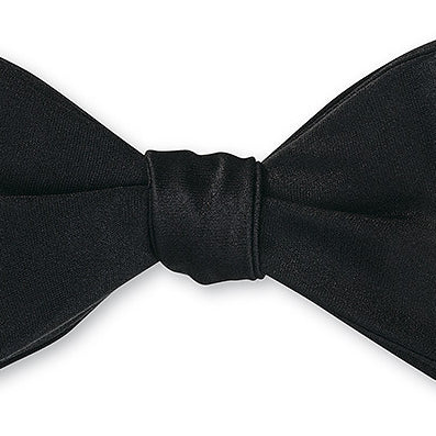 Formal Black Satin Bow Tie