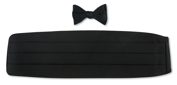 black silk bow tie and cummerbund sets