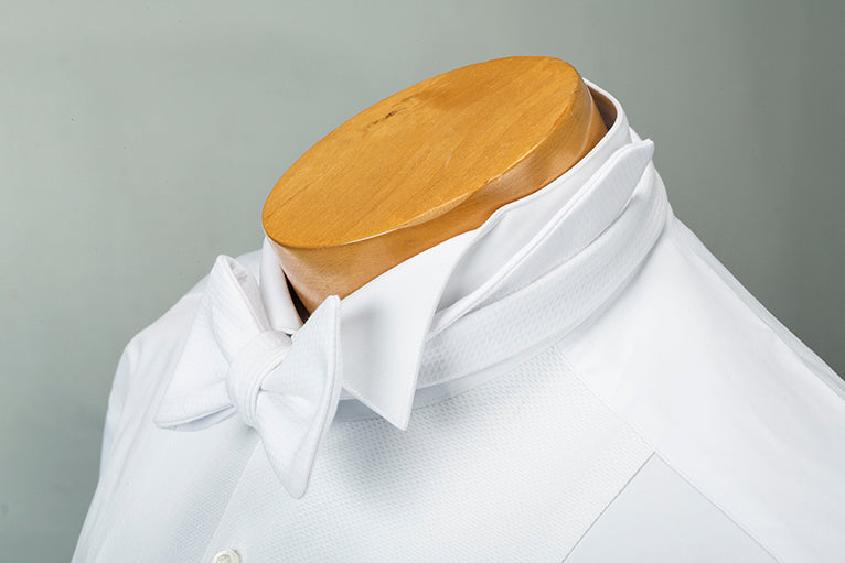 Formal White Cotton Pique Single-End Bow Tie